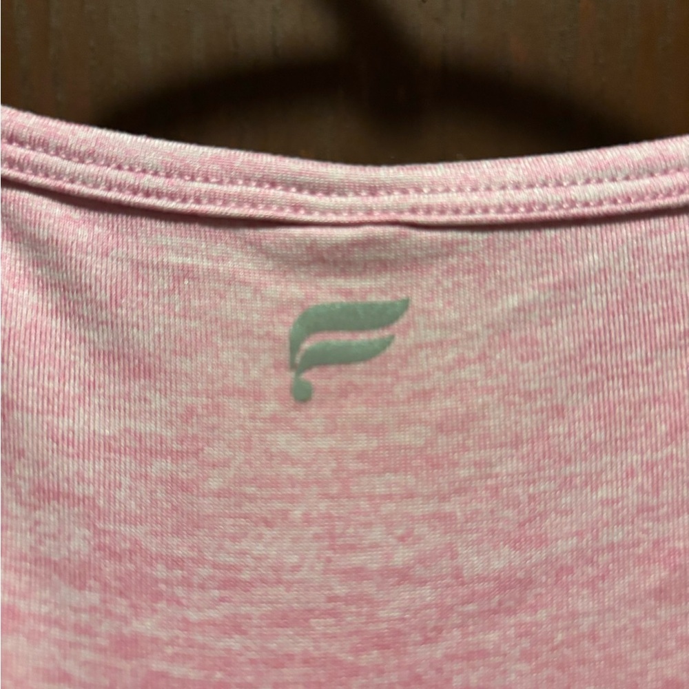 NWT Fabletics Dry-Flex Open Back Twist Short Sleeve Tee in Pink Sunset Heather - Picture 9 of 11